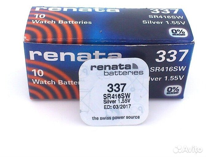 Батарейка Renata 337 SR416SW (1.55В) BL-1