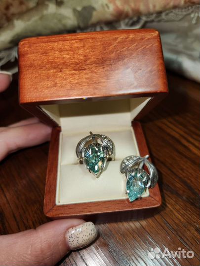 Серебряное кольцо с аквамарином