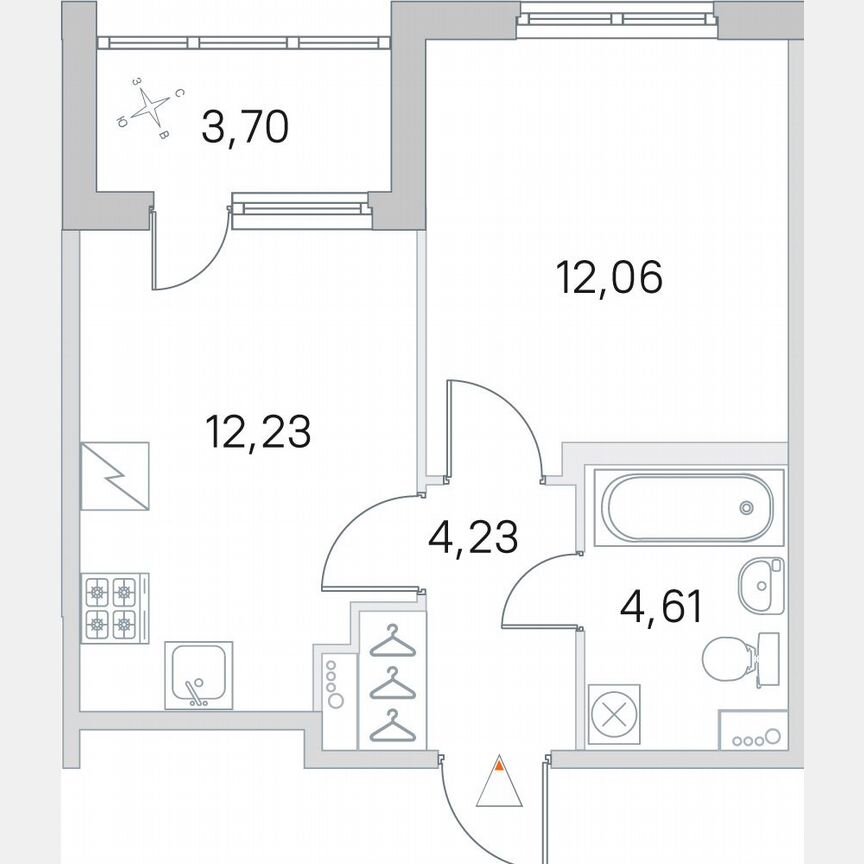 1-к. квартира, 35 м², 2/5 эт.
