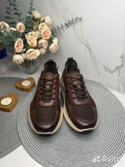 Кроссовки мужские кожаные Новые El Tempo корич