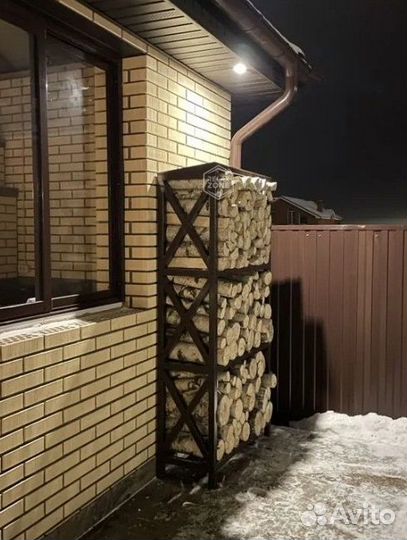 Дровник, навес для дров, дрова, поленница