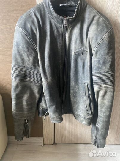 Мотокуртка кожаная мужская 50