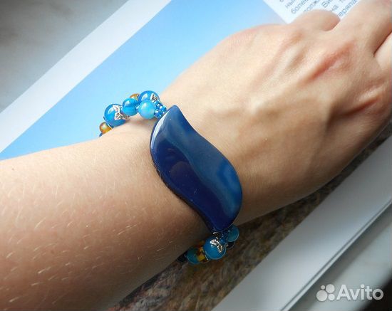 Браслет из янтаря и агата