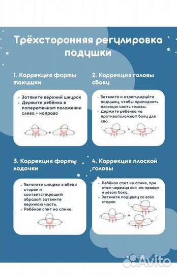 Ортопедическая подушка для детей новорожденных
