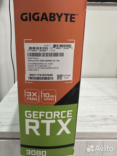 Видеокарта rtx 3080