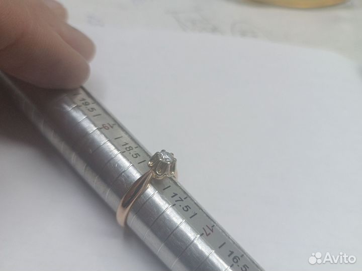 Серьги кольца 585 с бриллиантами