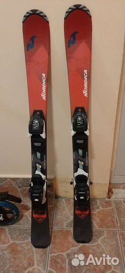 Горные лыжи детские Nordica 100 см, ботинки, палки