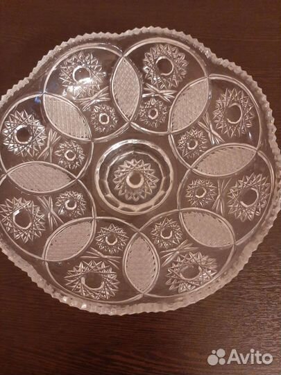 Ваза для фруктов хрустальная