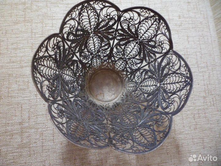 Конфетница скань, серебрение