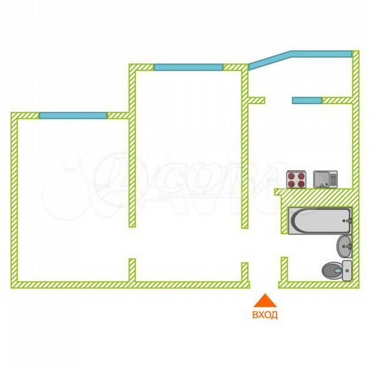 2-к. квартира, 62,5 м², 4/14 эт.