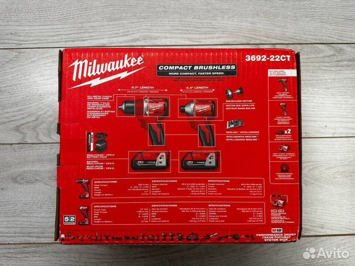 Набор дрель+винтоверт Milwaukee 3692-22ct