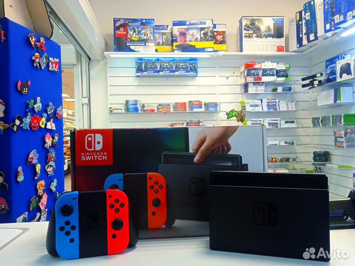 Nintendo switch прошитый + sd карта на 128гб