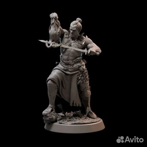 Миниатюра DnD Полу-орк Головорез