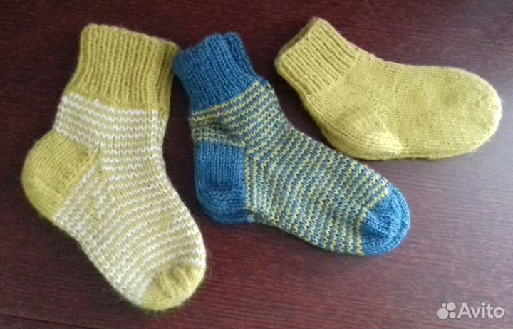Шерстяные носки детские ручной работы