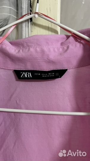 Рубашка розовая Zara размер М