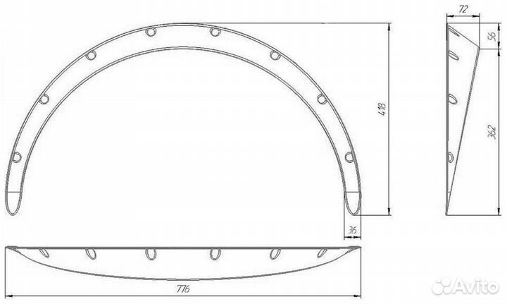 Расширители арок 70 мм RA V1