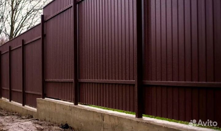 Забор из профнастила,ворота быстро