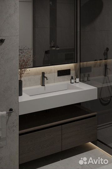 Раковины и столешницы из бетона Лофт Терраццо