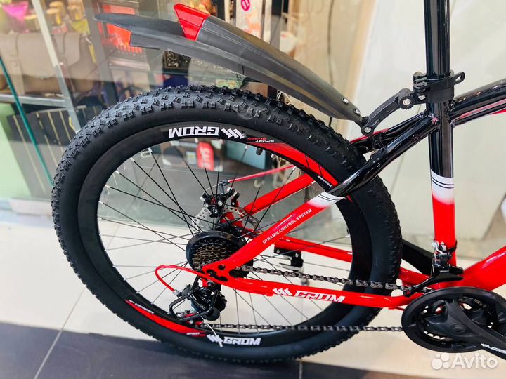 Велосипед горный скоростной grom GT130 26'' черный