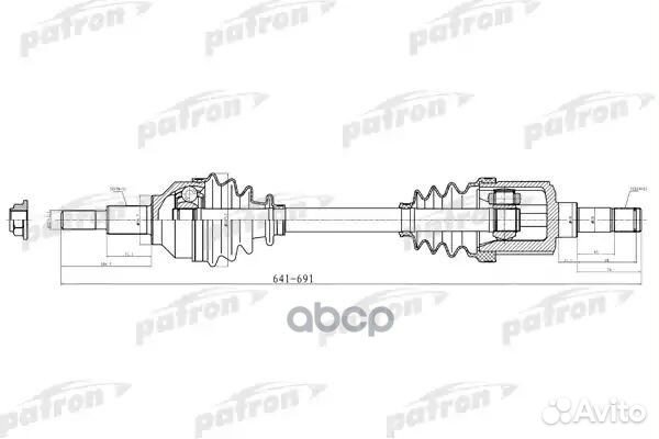 Полуось лев chrysler: sebring 08-09 dodge: avenger