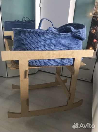 Вязанная люлька+кокон+подставка
