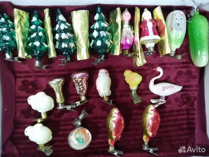 Елочные игрушки СССР на прищепке 50 г