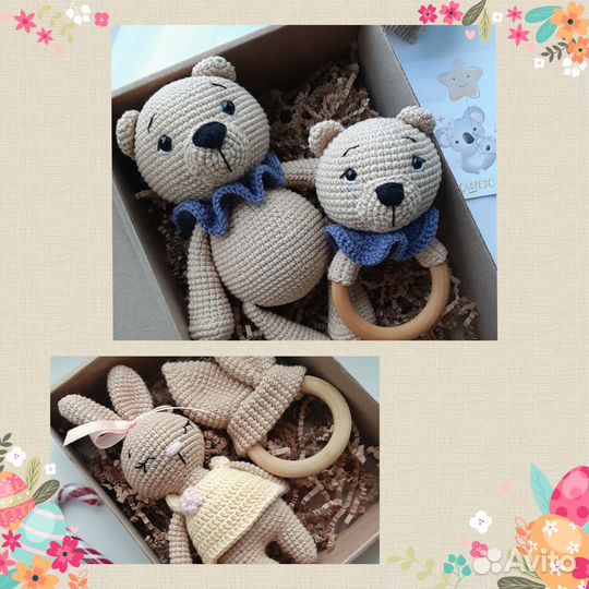 Вязаные игрушки, погремушки