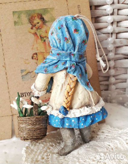 Коллекционная ватная новогодняя игрушка