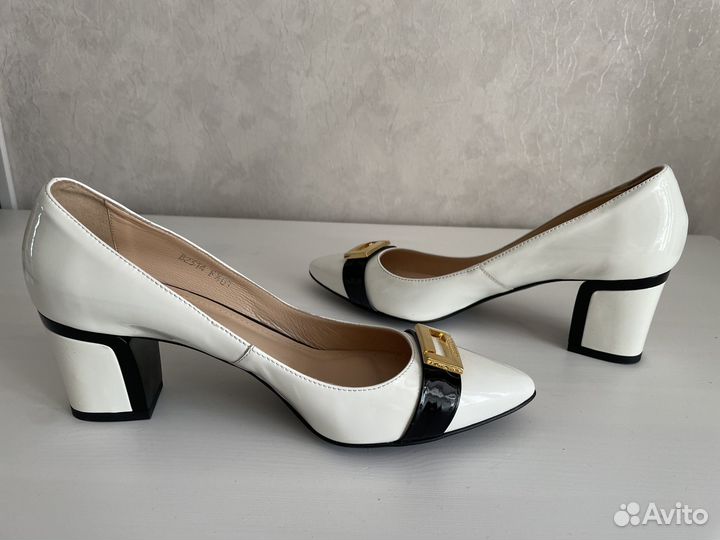 Вечерние туфли белые 40размер натуральная кожа