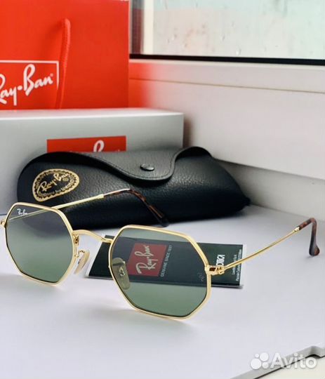 Очки ray ban octagonal зеленые