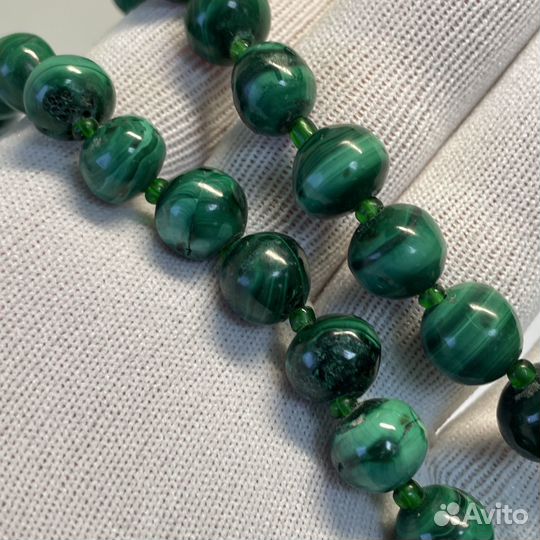 Винтажные бусы из малахита, времен СССР, 55 см