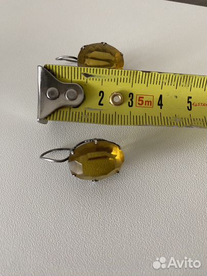 Серебряные серьги СССР 875 пробы