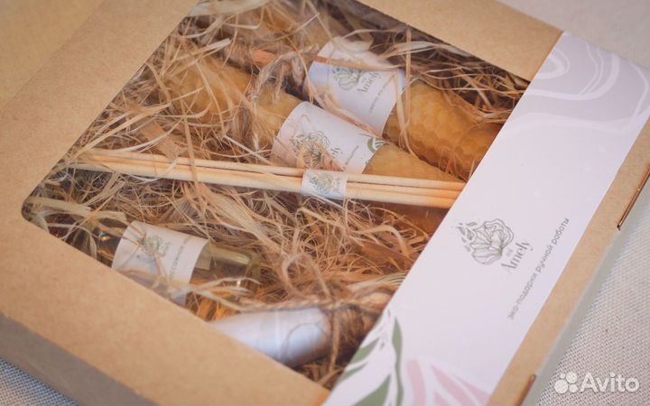 Эко-подарок, медовые свечи, подарочный набор