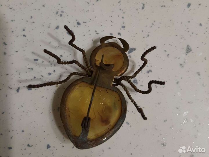 Винтажная брошь Жук СССР