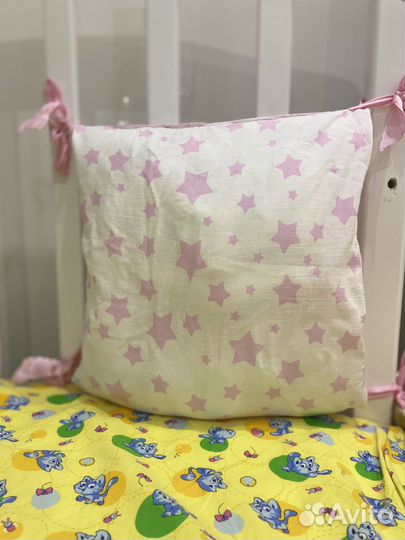 Бортики в кроватку бу в виде подушек