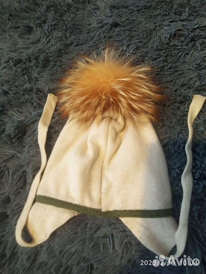 Шапка для девочки Tavitta 46-48 с меховым помпоном