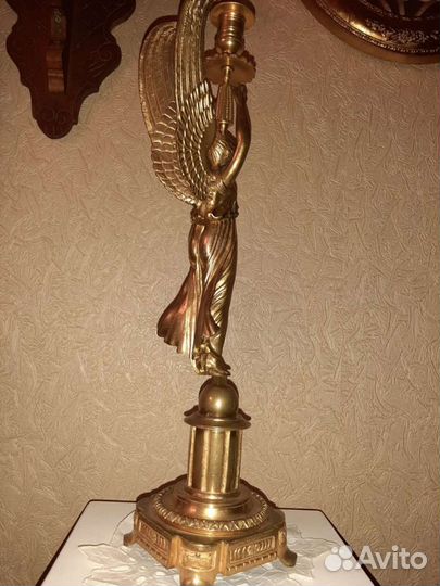 Подсвечник бронза, золочение 19век