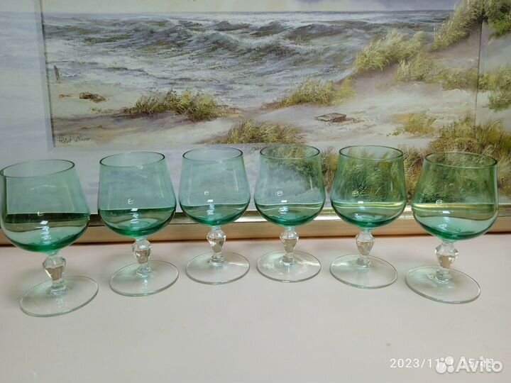 Фужеры рюмки Цветное Стекло СССР