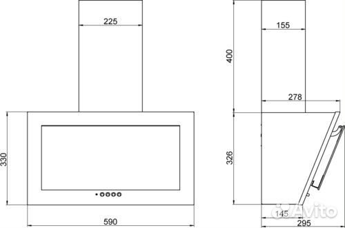 Вытяжка elikor кв Коралл 60П-430-К3Д черный/черн