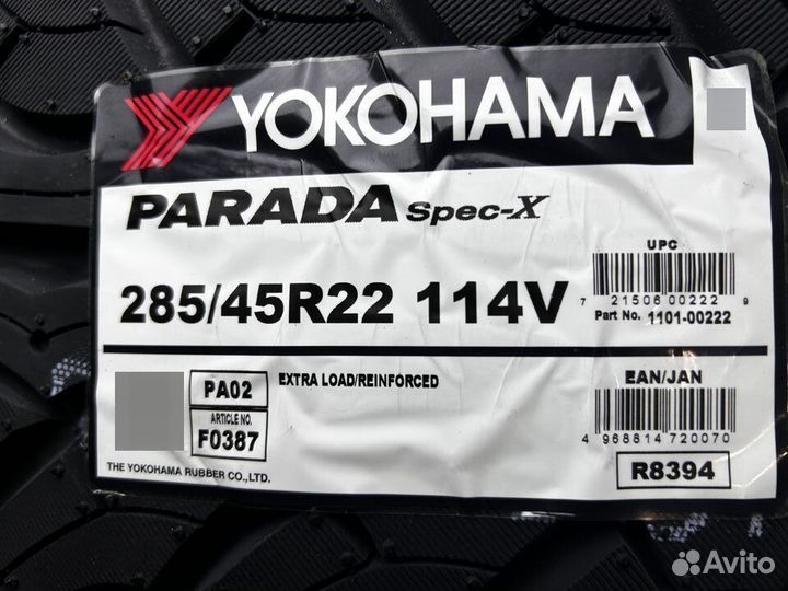 Yokohama Parada Spec-X PA02 285/45 R22 114V