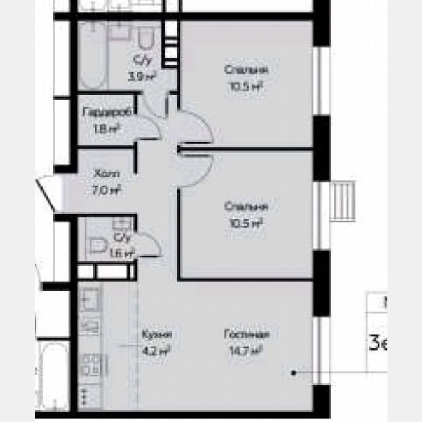 3-к. квартира, 54,2 м², 6/23 эт.