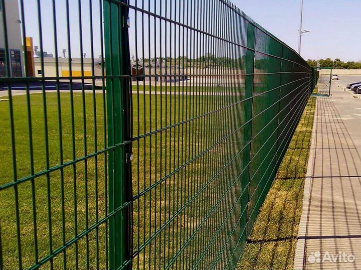 Забор из 3D сетки коричневой + Установка