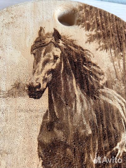 Доска декоративная с лошадью кузбасс