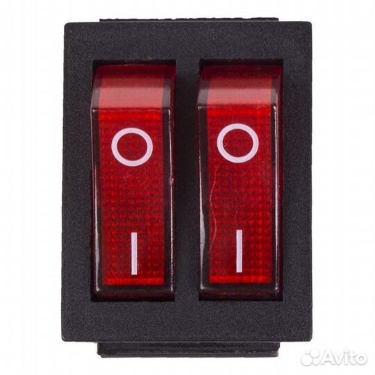 Выключатель клавишный 2-м 250В 15А (6с) ON-OFF кра