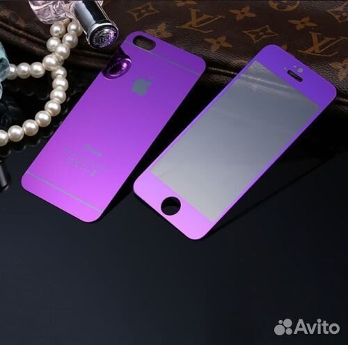 3D цветные защитные стекла для Apple (перед/зад)