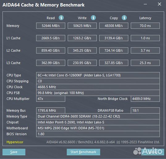 I5 12600kf,MSI MPG Z690,DDR4-3600 32GB, SE-214-XT