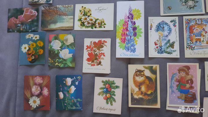 Маленькие открытки СССР, 36шт одним лотом