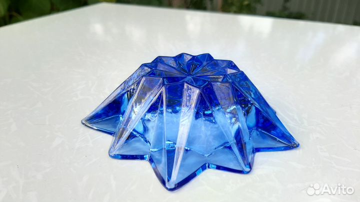 Пепельница Синее Стекло гхз СССР