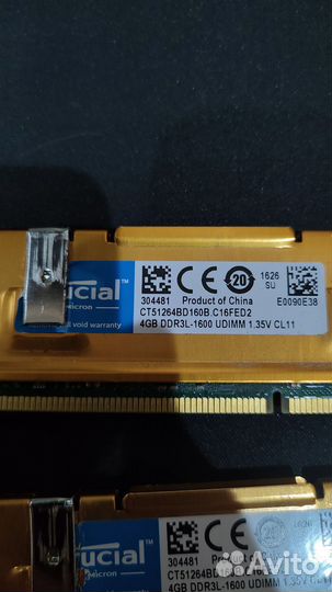 Оперативная память ddr3L crucial 2x4b 1600mhz