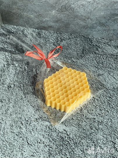 Мыло подарочное соты ручная работа мед